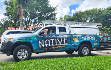 Native Pest Management truck on a drive way.