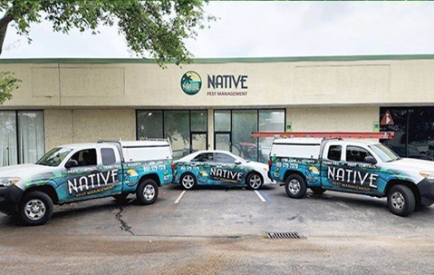 Native Pest Management service trucks