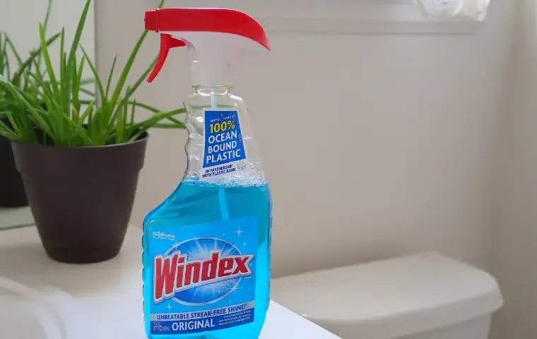 windex cleaner in a bathroom