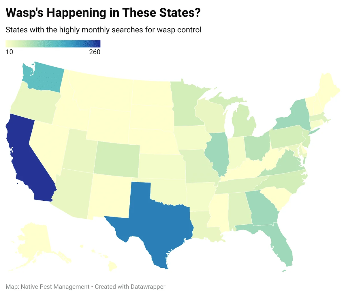 wasp's happening in these states?