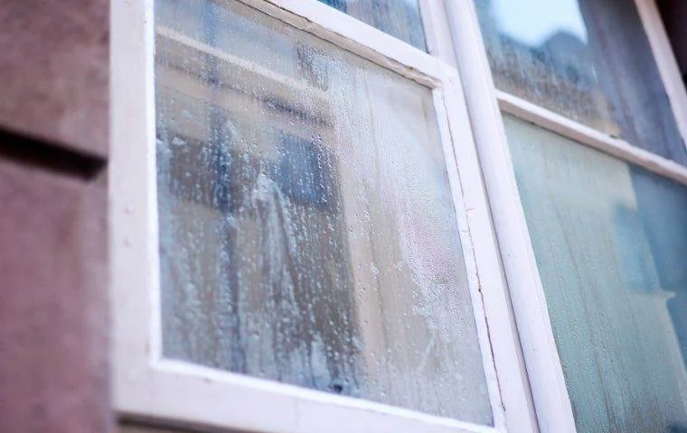 Window with condensation that attracts German cockroaches in Fort Lauderdale.