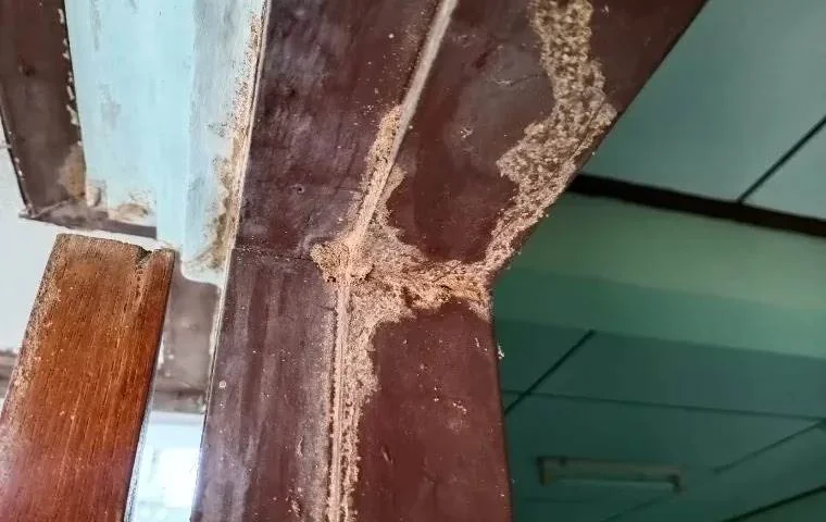 Termite infested door frame.